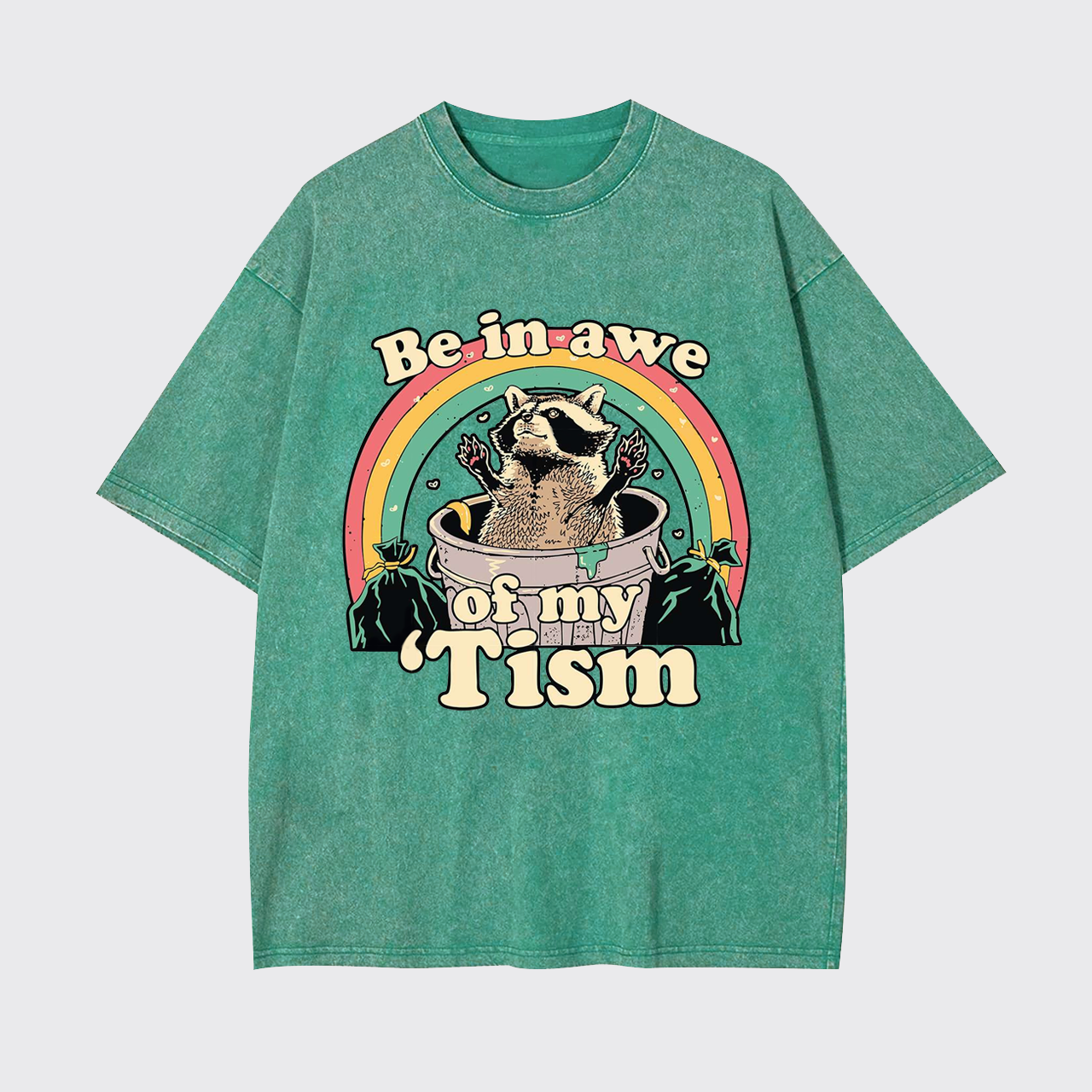 Funny Opossum-Be In Awe Of My 'Tism Garment-dye Tees