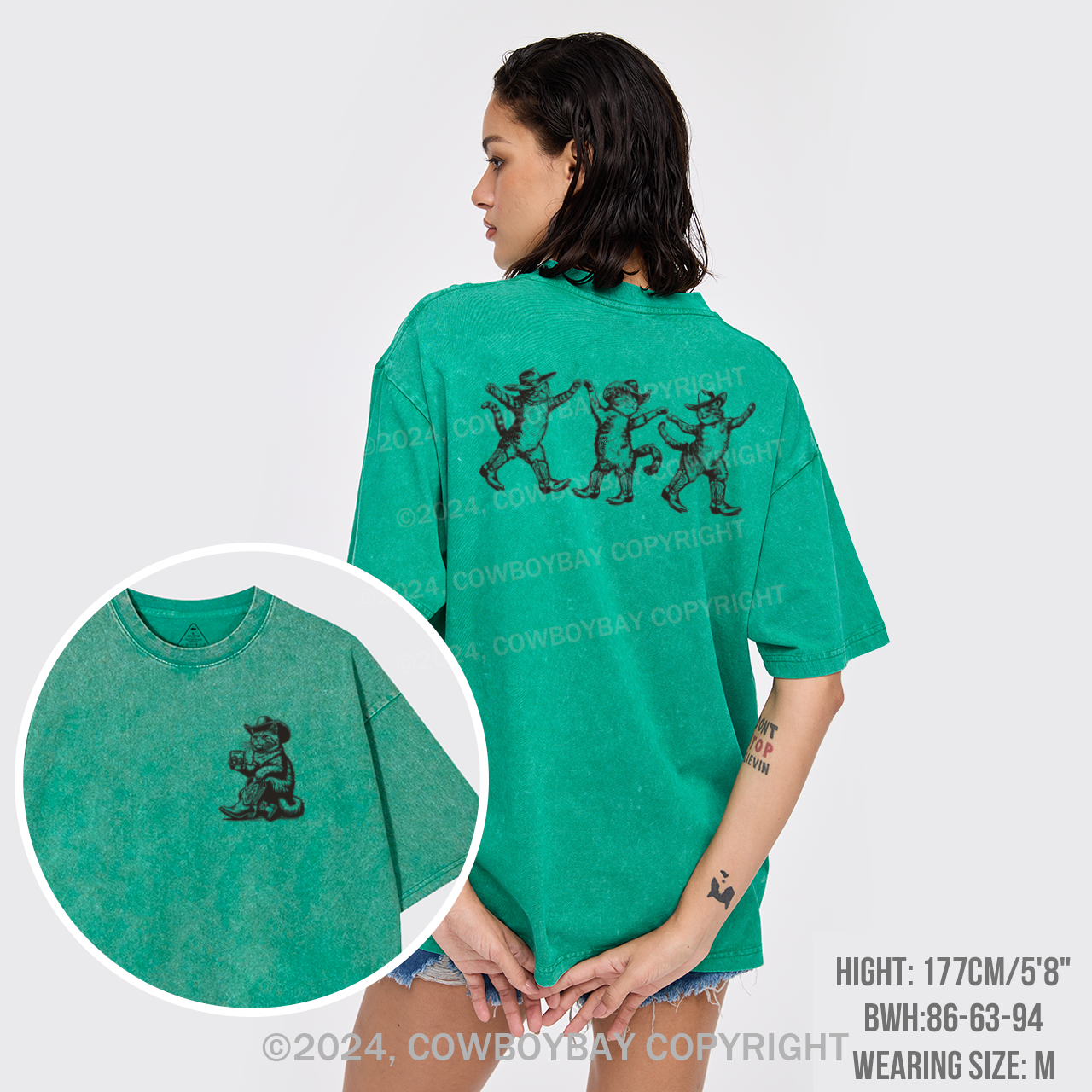 Bar Cowboy Cat Garment-dye Tees