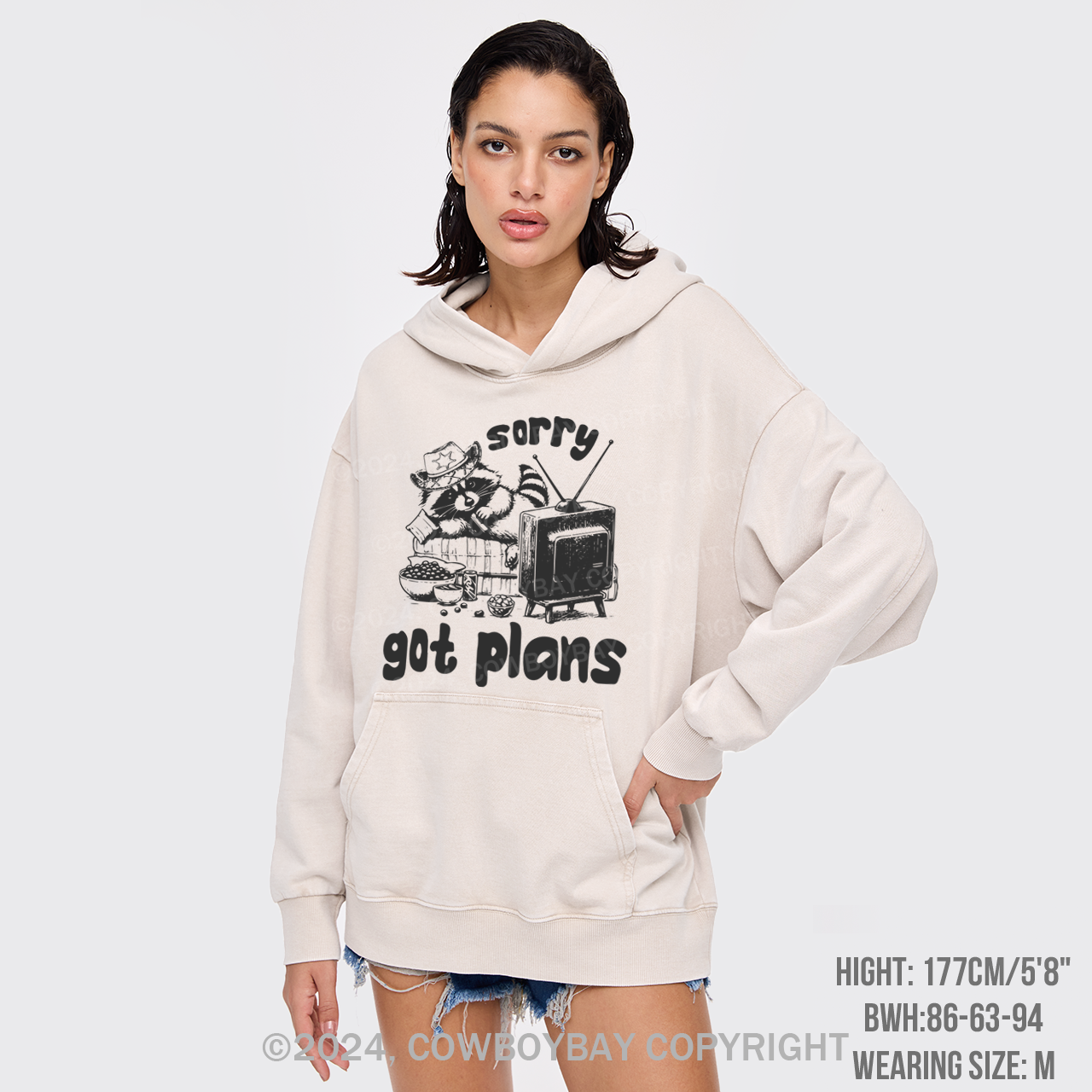 Sorry Got Plans Garment-Dye Hoodies