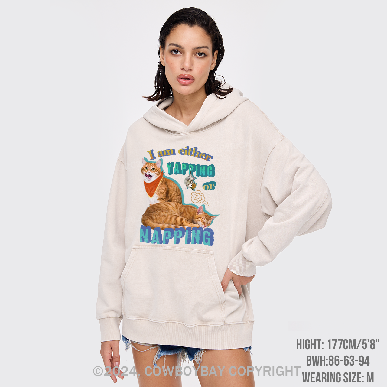 I Am Either Yapping Or Napping Garment-Dye Hoodies
