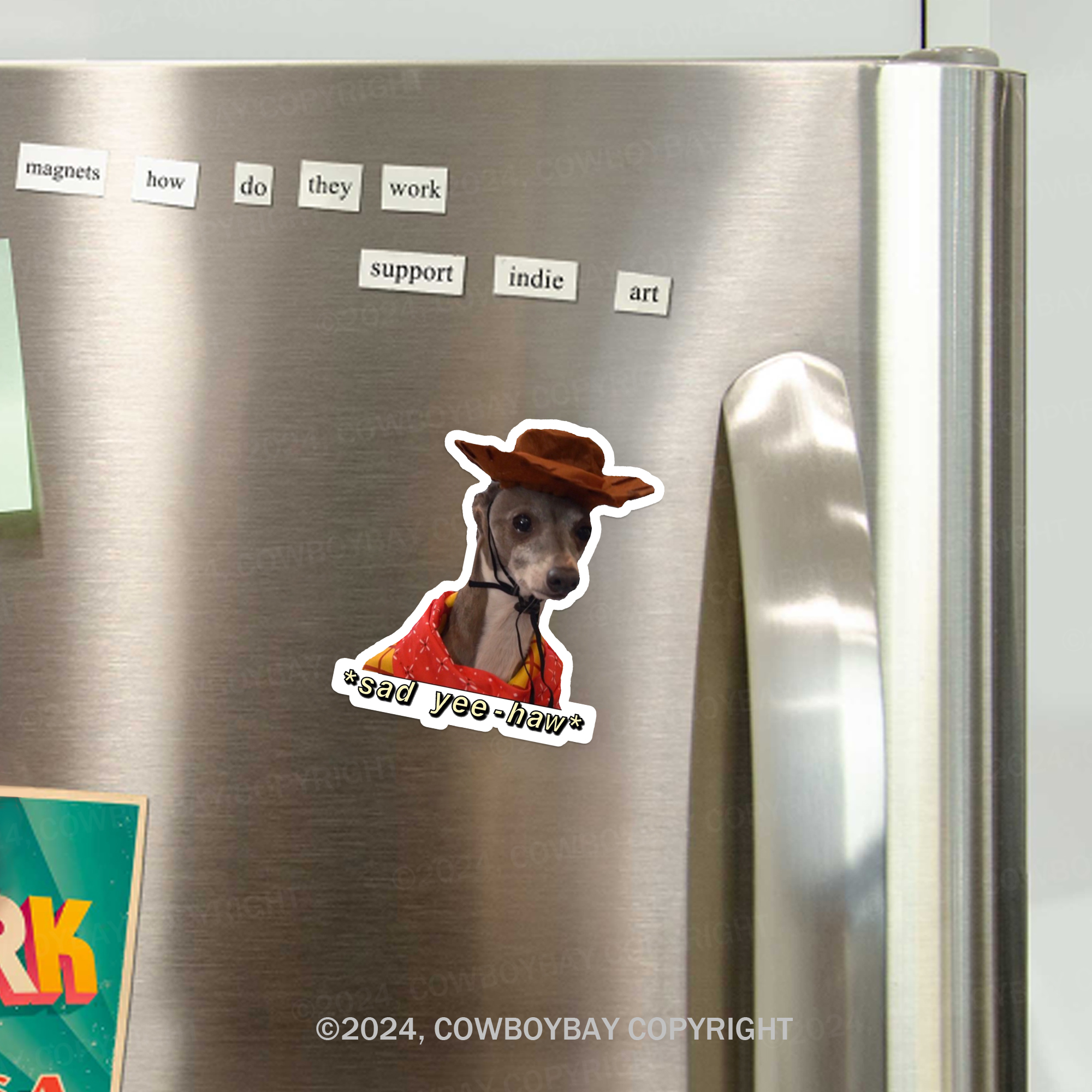 Sad Boy Cowboy Fridge Magnet