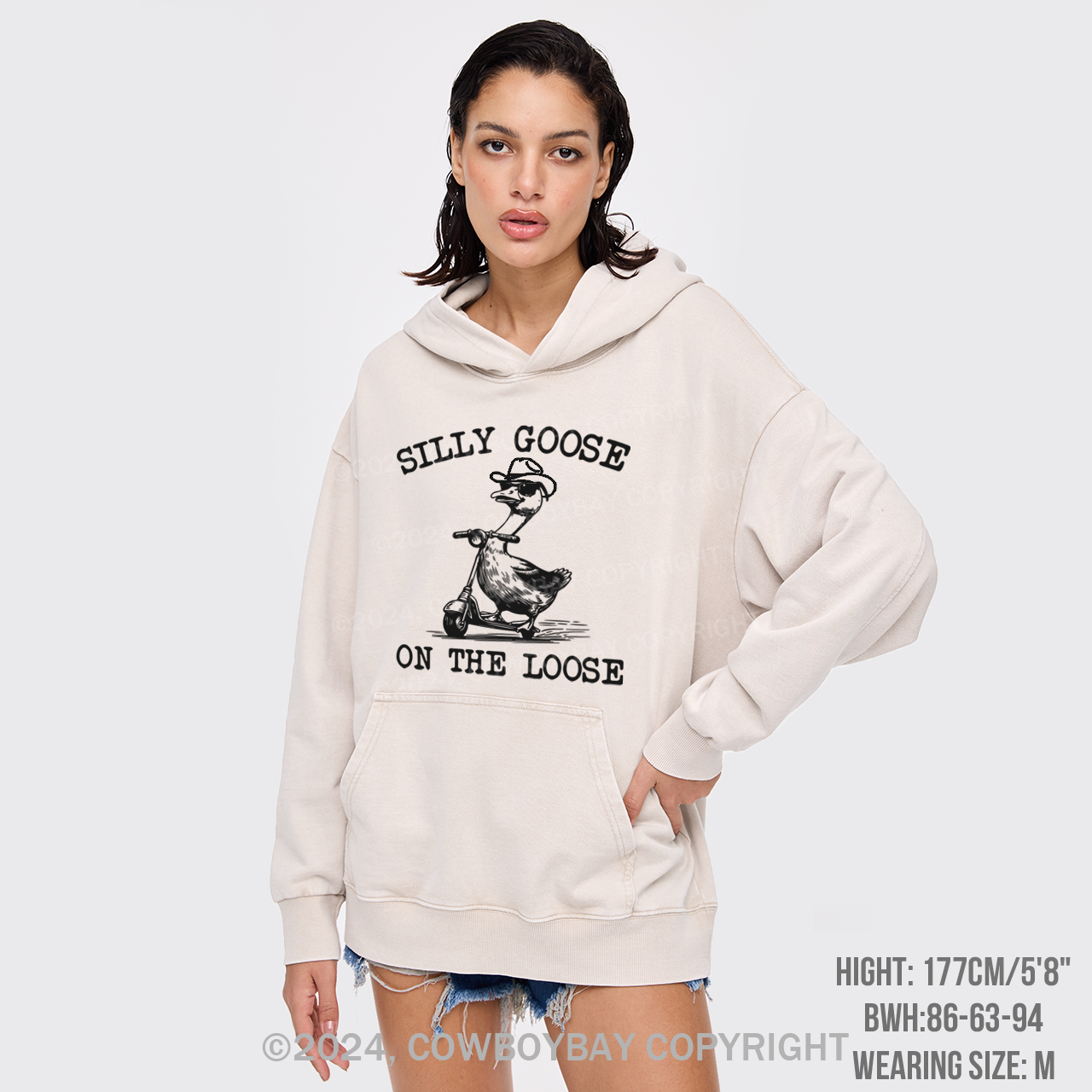Vintage Cowboy Goose Garment-Dye Hoodies