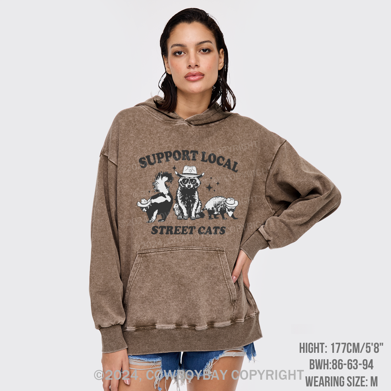 Support Your Local Street Cats Garment-Dye Hoodies