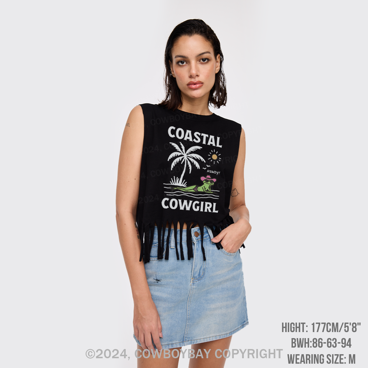 Coastal Cowgirl Frog Fringe Tank