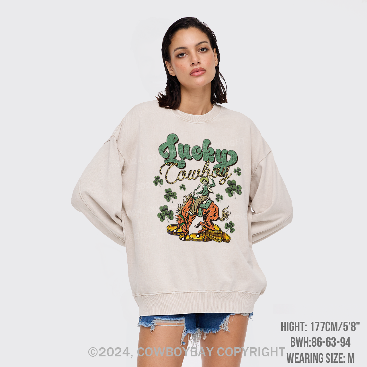 Lucky Cowboy Horse Washed Sweatshirts