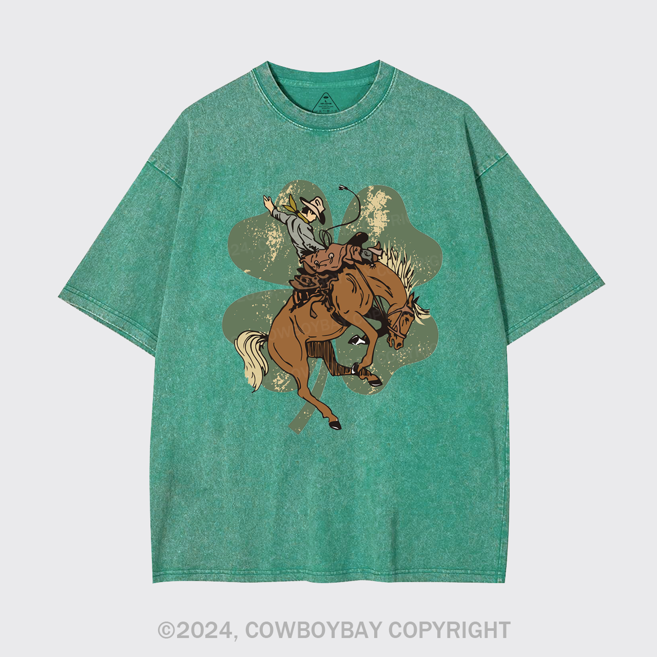 Lucky Bronc Horse Garment-dye Tees