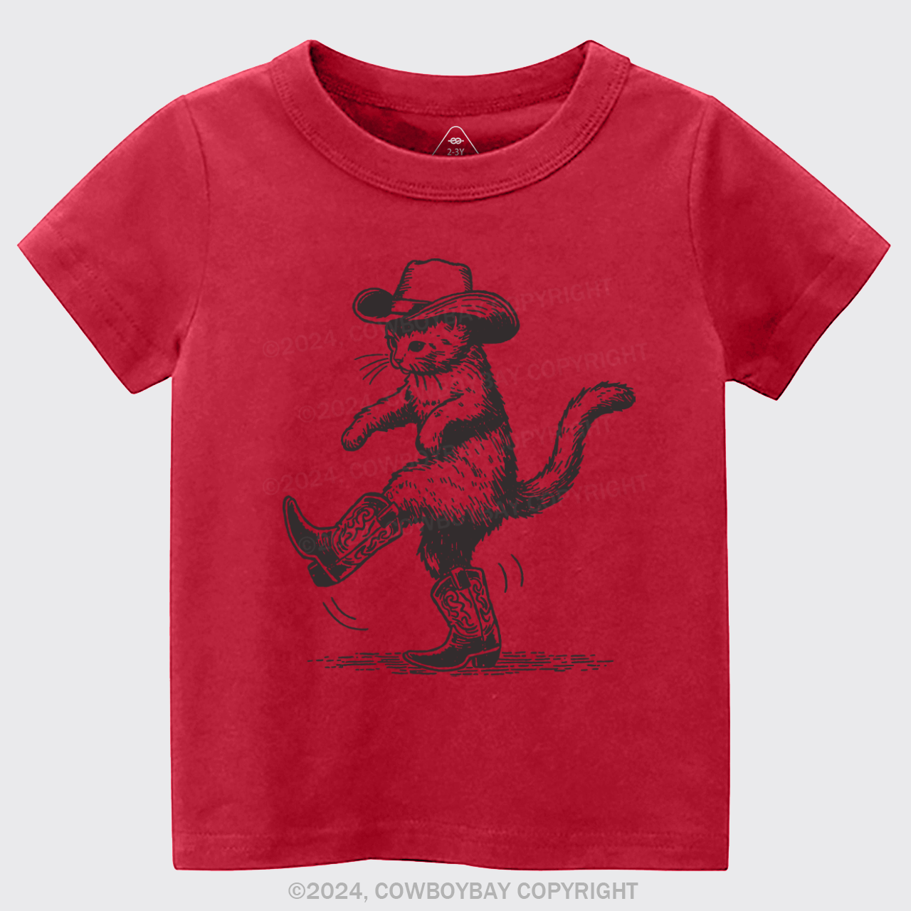 Cowboy Cat Looking for Fish Kids T-shirt