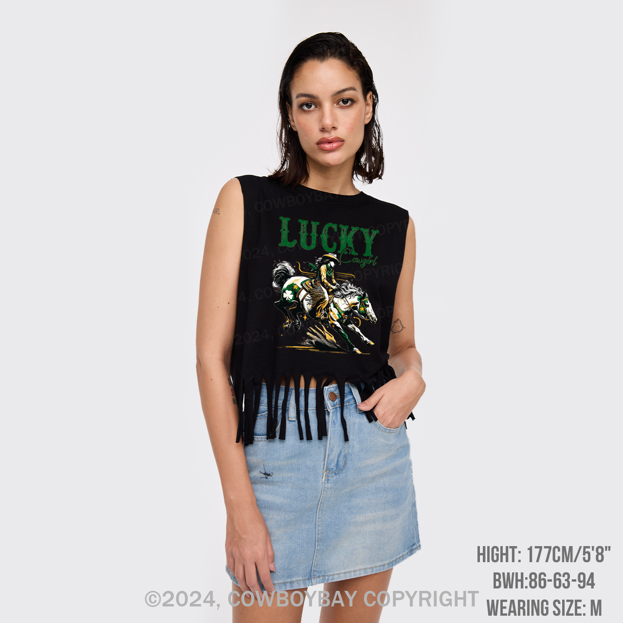 Lucky Cowgirl Fringe Tank