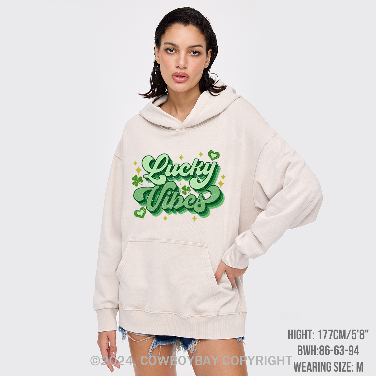 Retro St Patricks Day Garment-Dye Hoodies