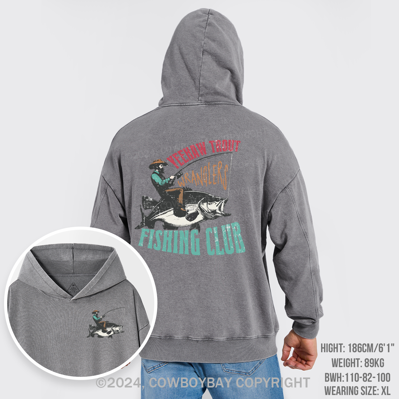 Trendy Western Fishing Club Garment-Dye Hoodies