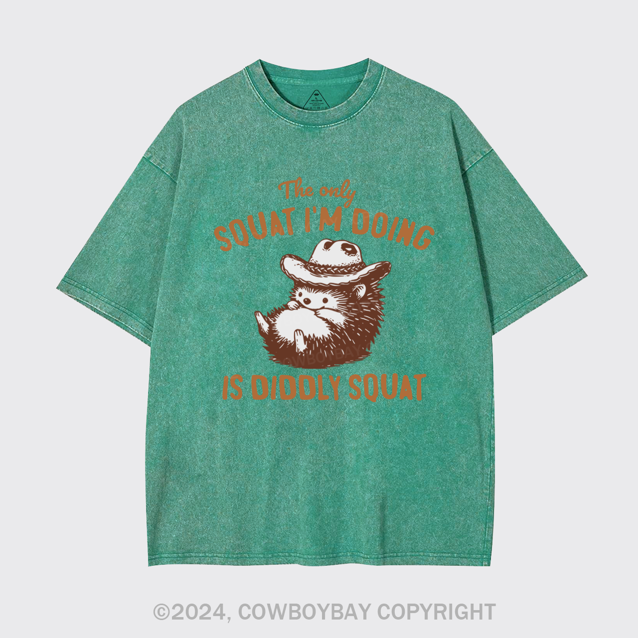 Funny Cowboy Racoon In Vintage Style Garment-dye Tees