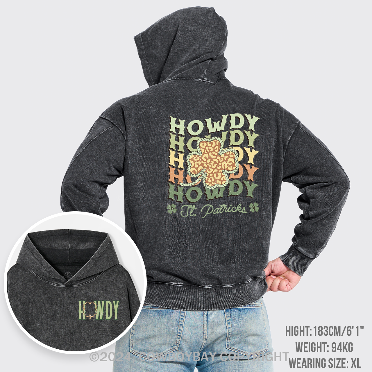 Howdy St Patrick's Day Garment-Dye Hoodies