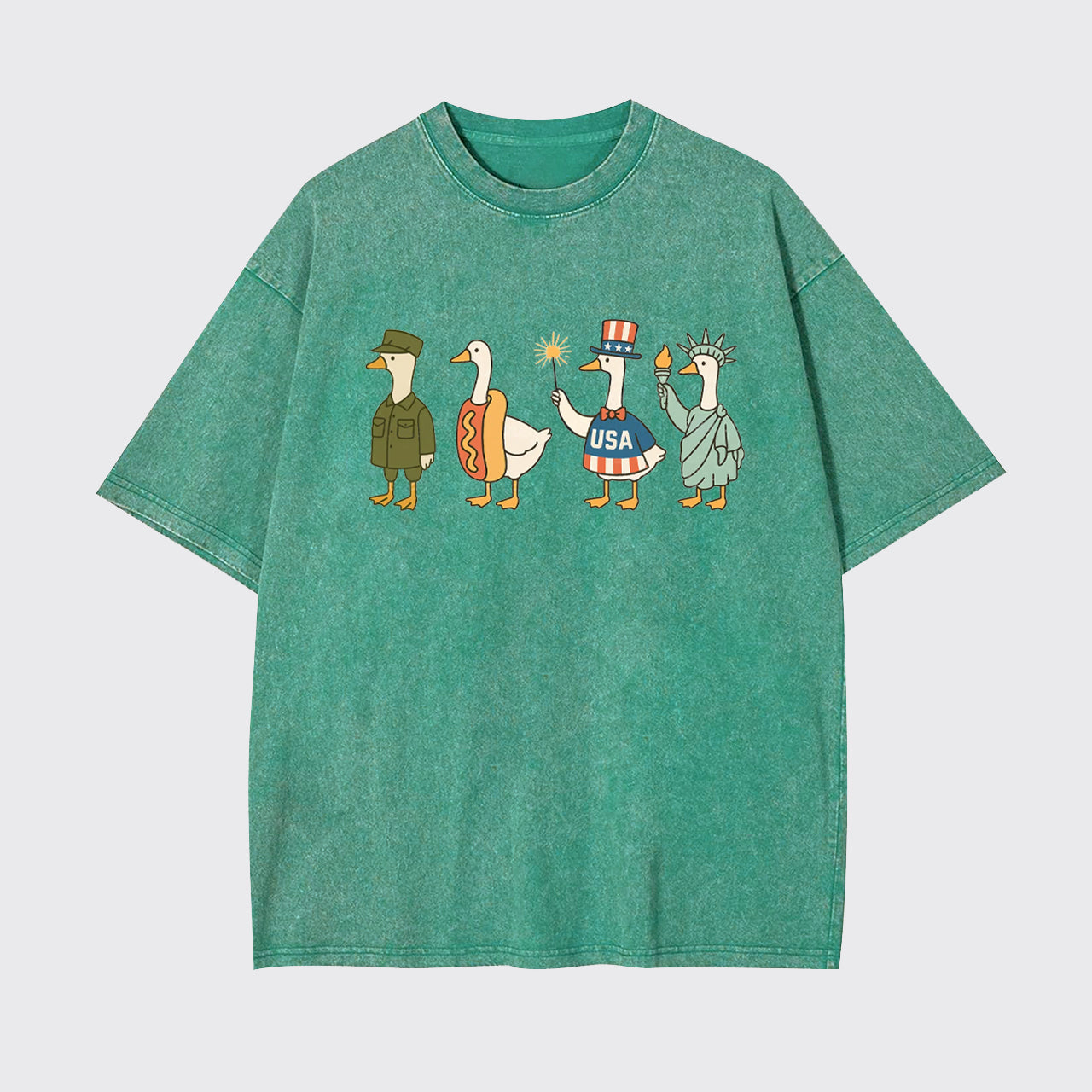 4th Of July-Patriotic Goose Garment-dye Tees