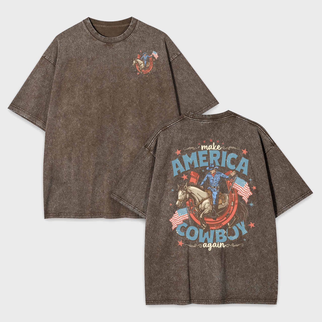 July 4th-Make America Cowboy Again Garment-dye Tees