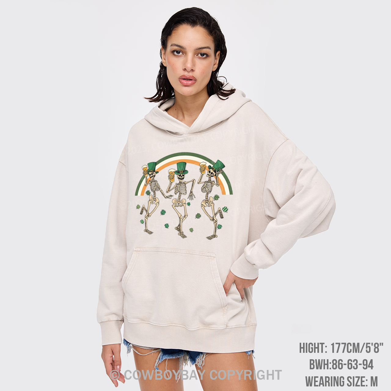 St. Patrick's Skeleton Garment-Dye Hoodies