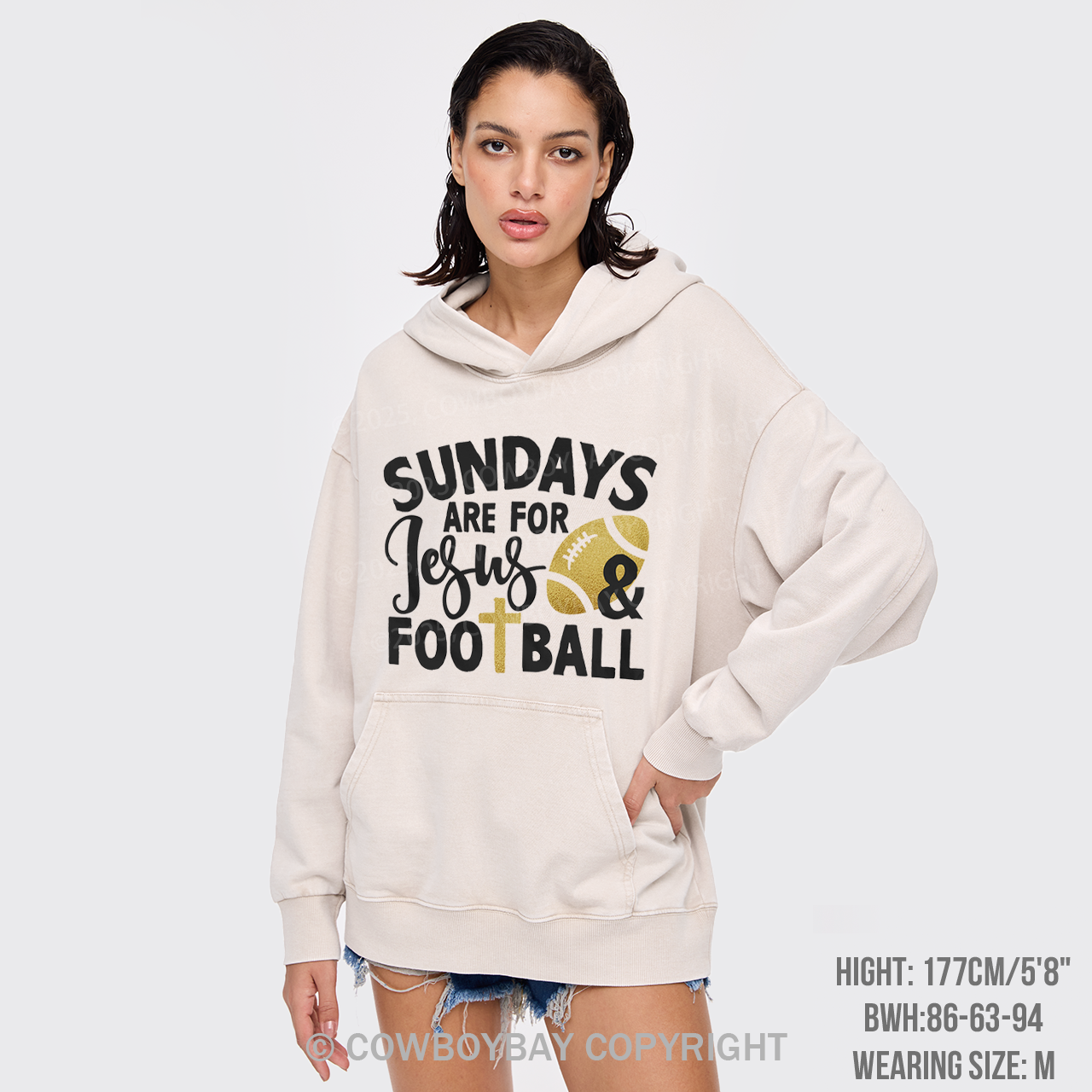 Sundays Are For Jesus & Football Garment-Dye Hoodies
