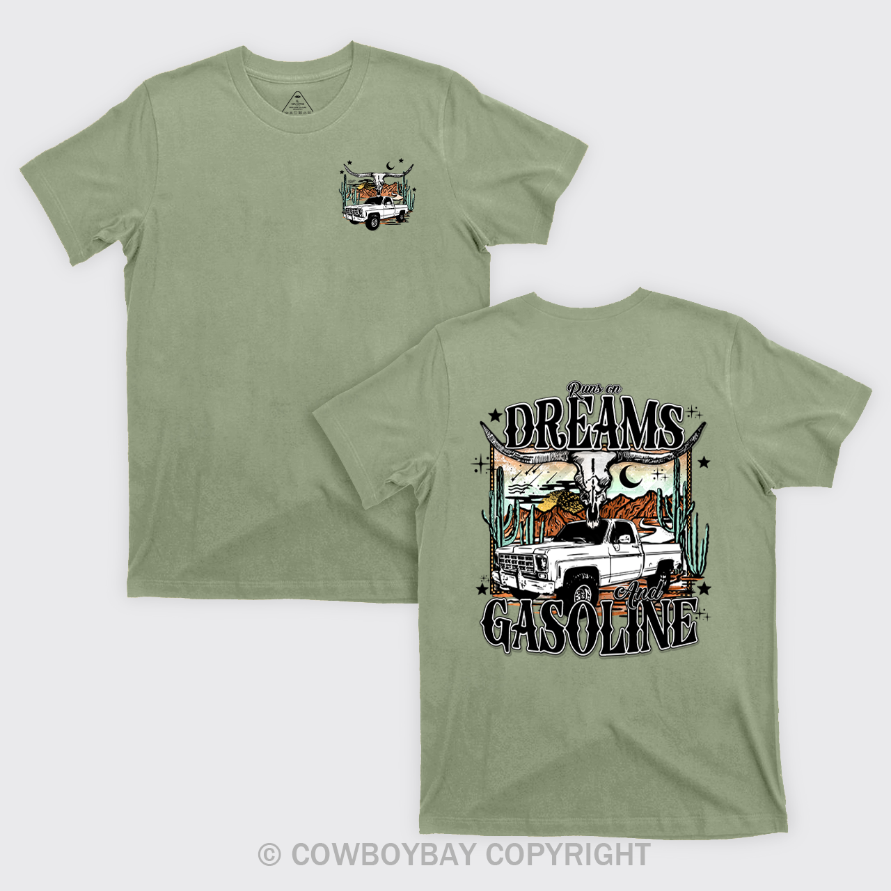 Runs on Dreams and Gasoline Country Cowboy T-Shirts