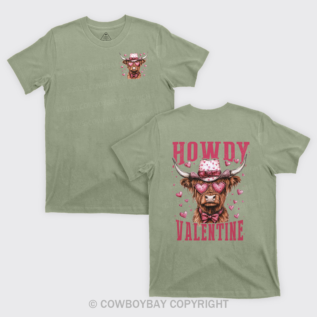 Valentine Highland Cow T-Shirts