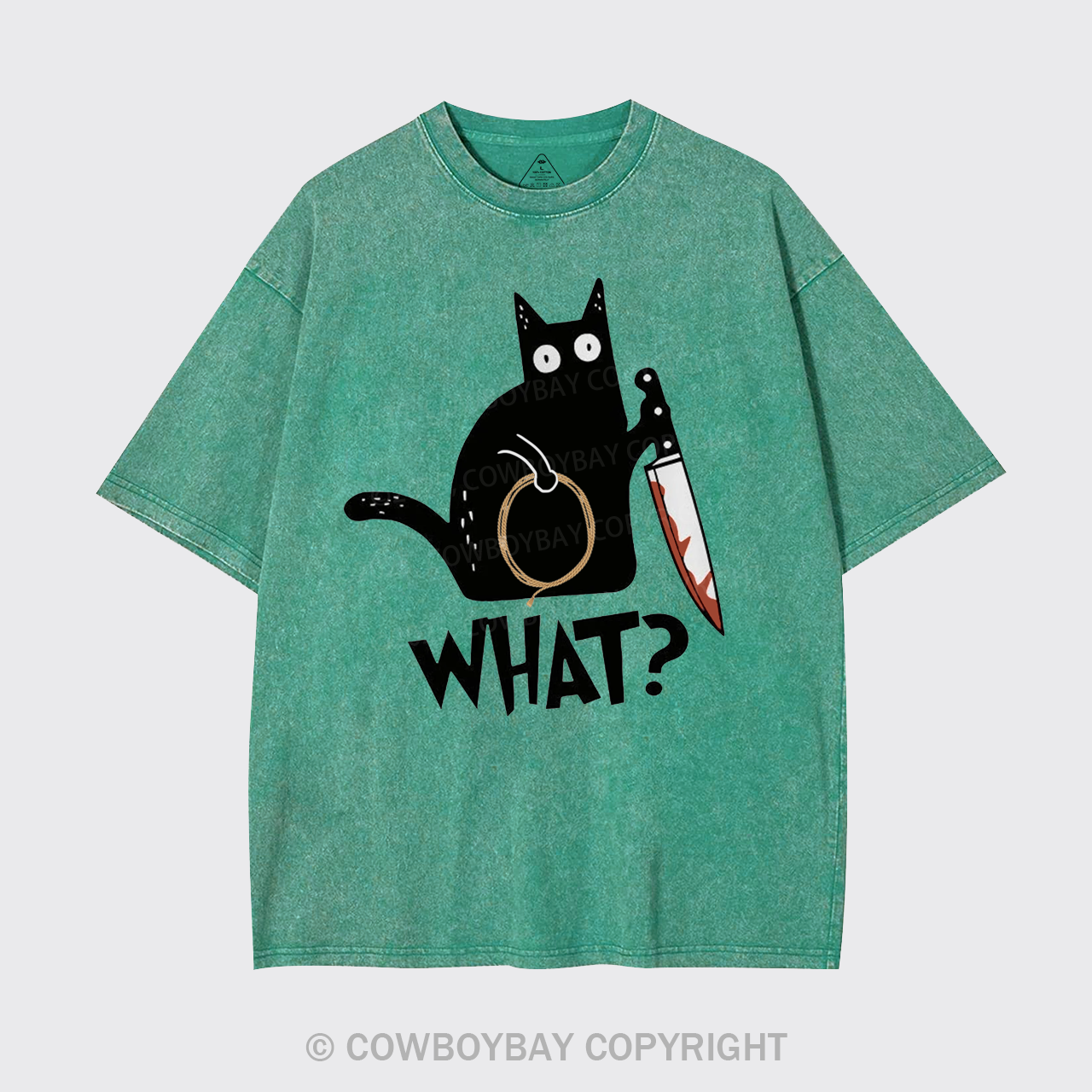 Murderous Black Cat With Knife Garment-dye Tees