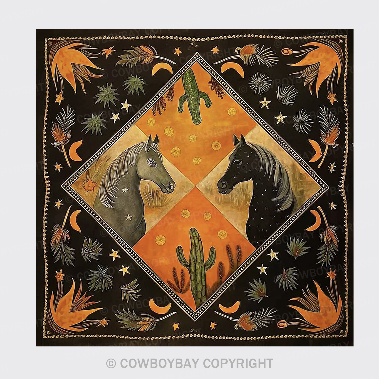 Two Horses Cotton Bandana