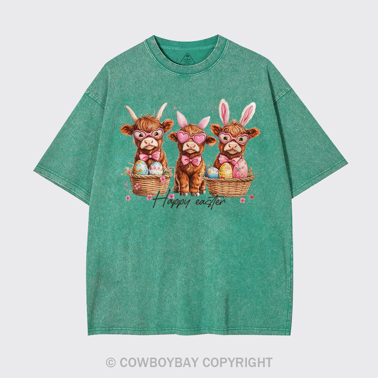 Easter Day Highland Cow Garment-dye Tees
