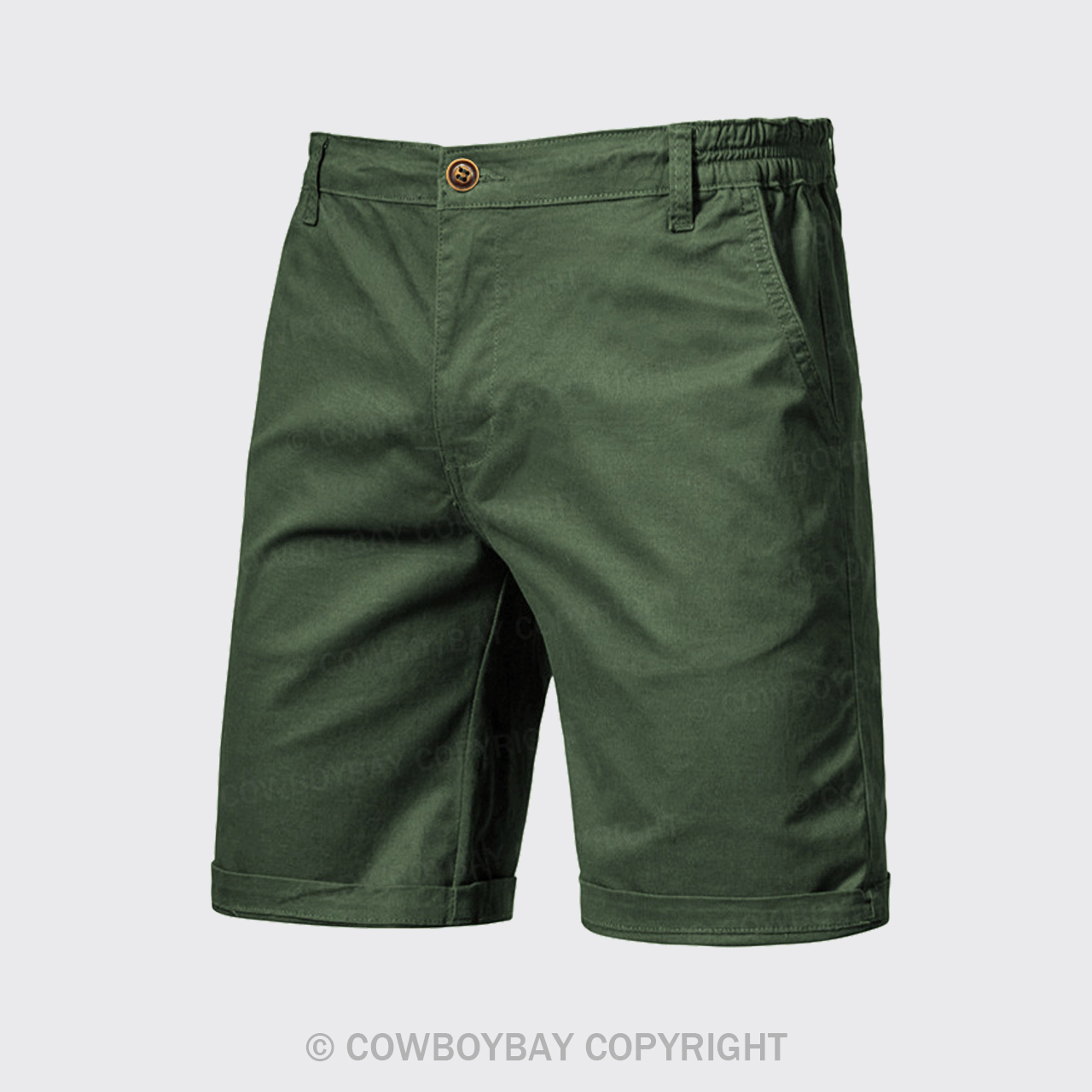 Green Men's Cotton Casual Shorts