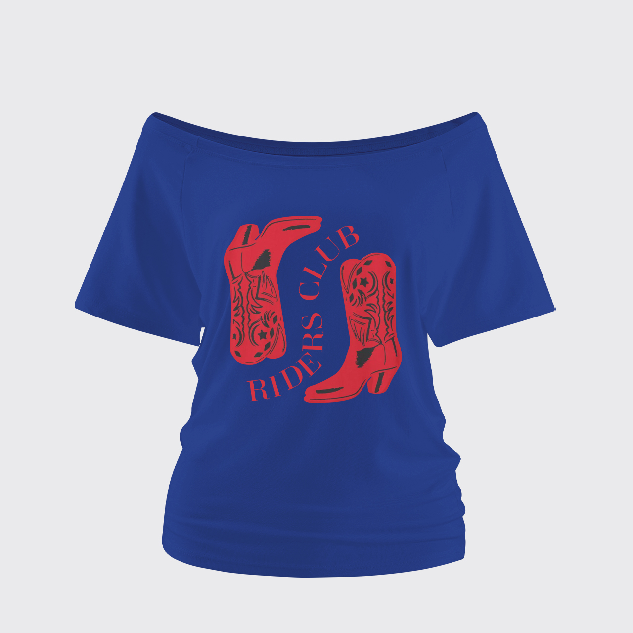 Cowgirl Boots Off Shoulder Top