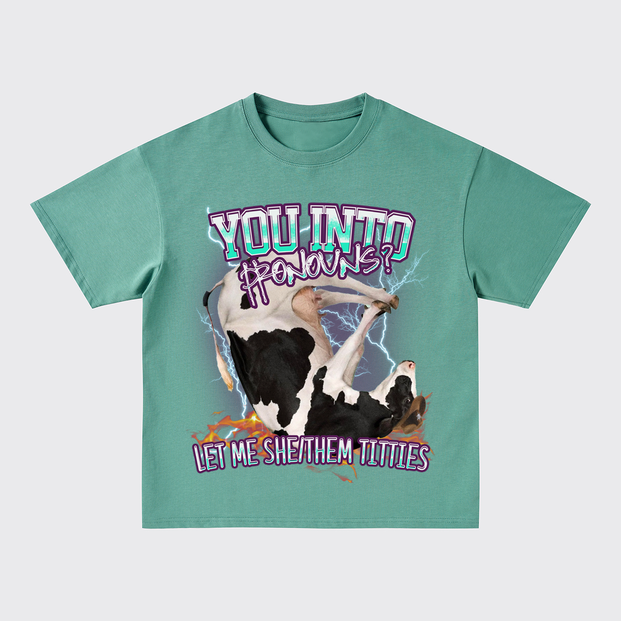 You Into Pronouns Let Me She/Them Titties Oversize T-Shirts