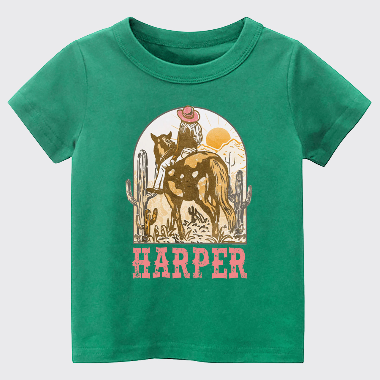 Personalized Pink Cowgirl Kids T-shirt