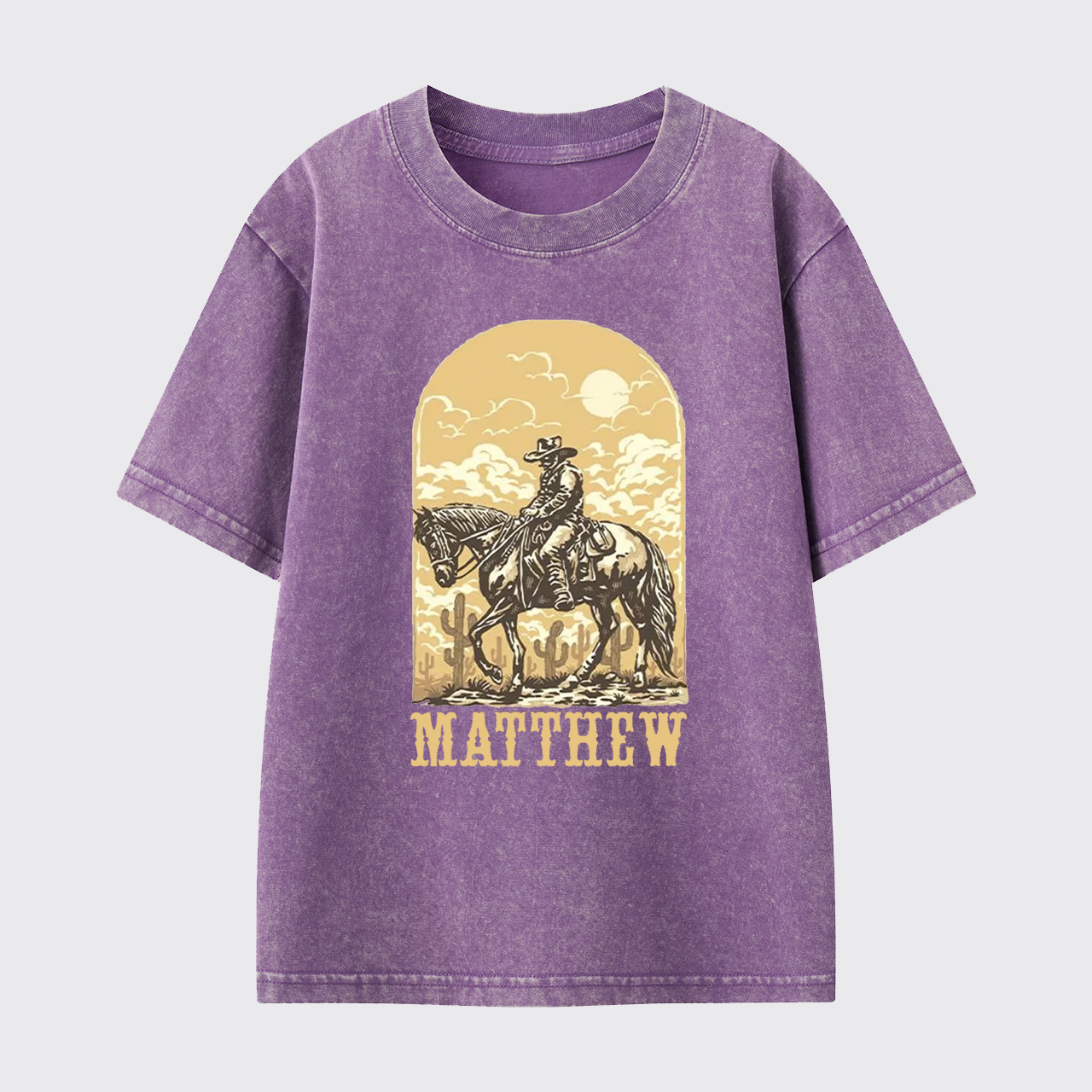 Personalized Cowboy Kids Washed Toddler T-shirt