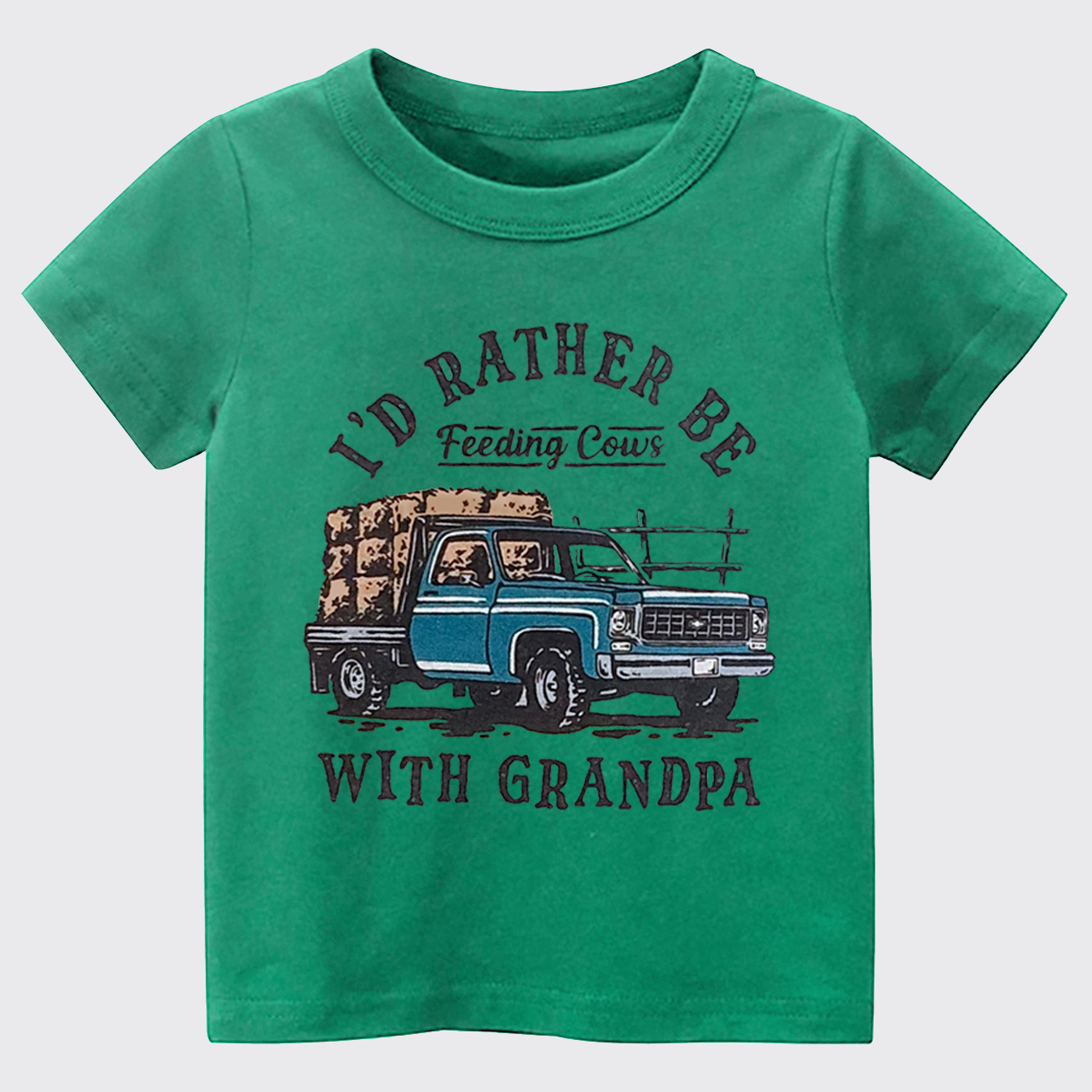 I'd Rather Be Feeding Cows With Grandpa Kids T-shirt