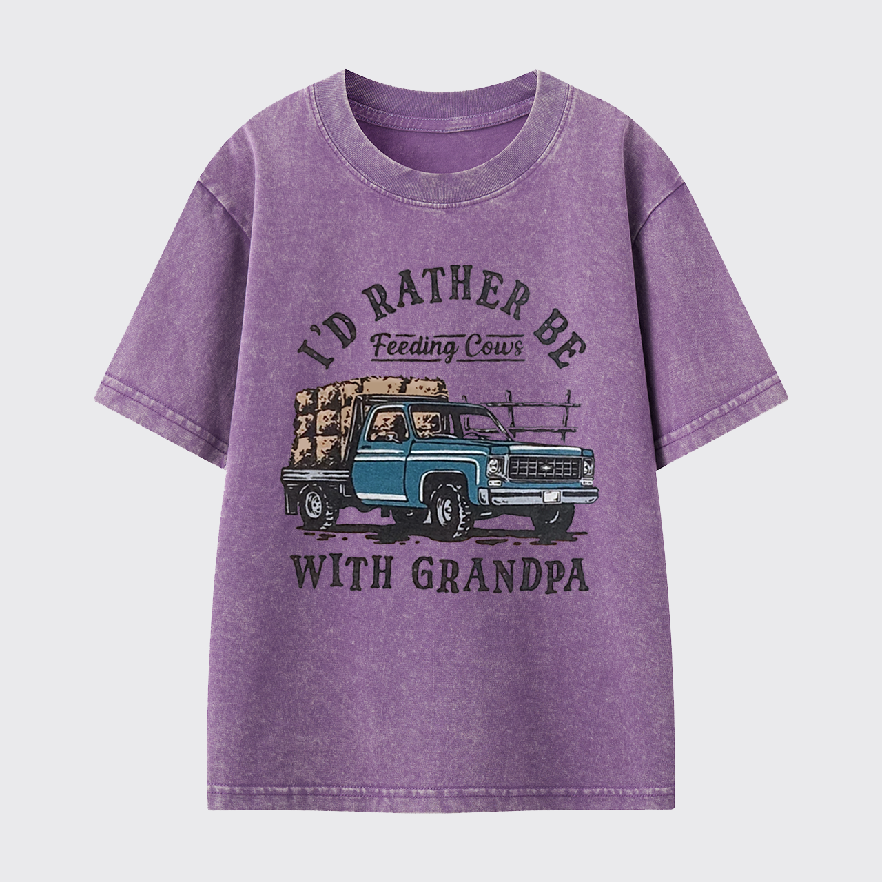 I'd Rather Be Feeding Cows With Grandpa Washed Toddler T-shirt
