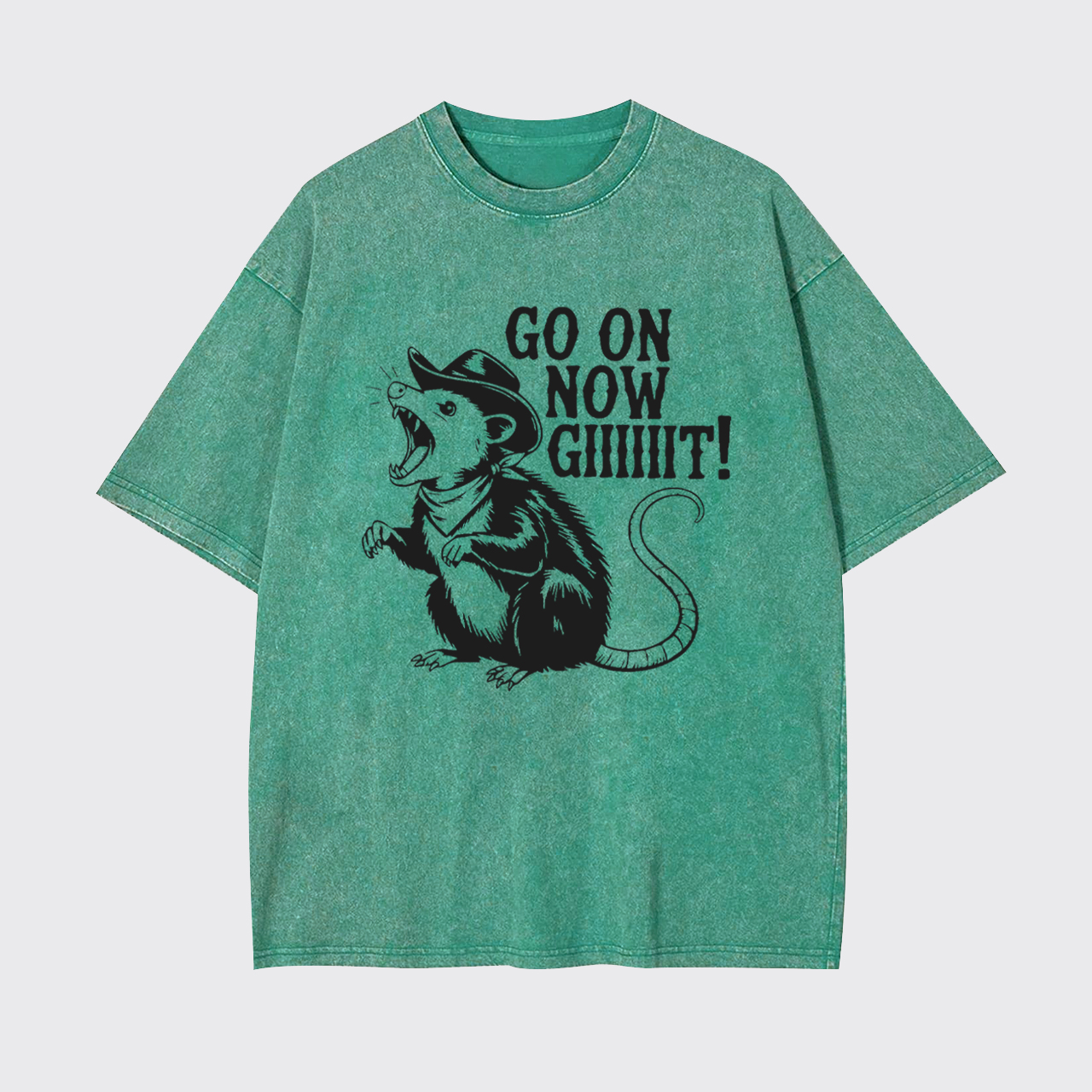 Go On Now Screaming Rat Garment-dye Tees