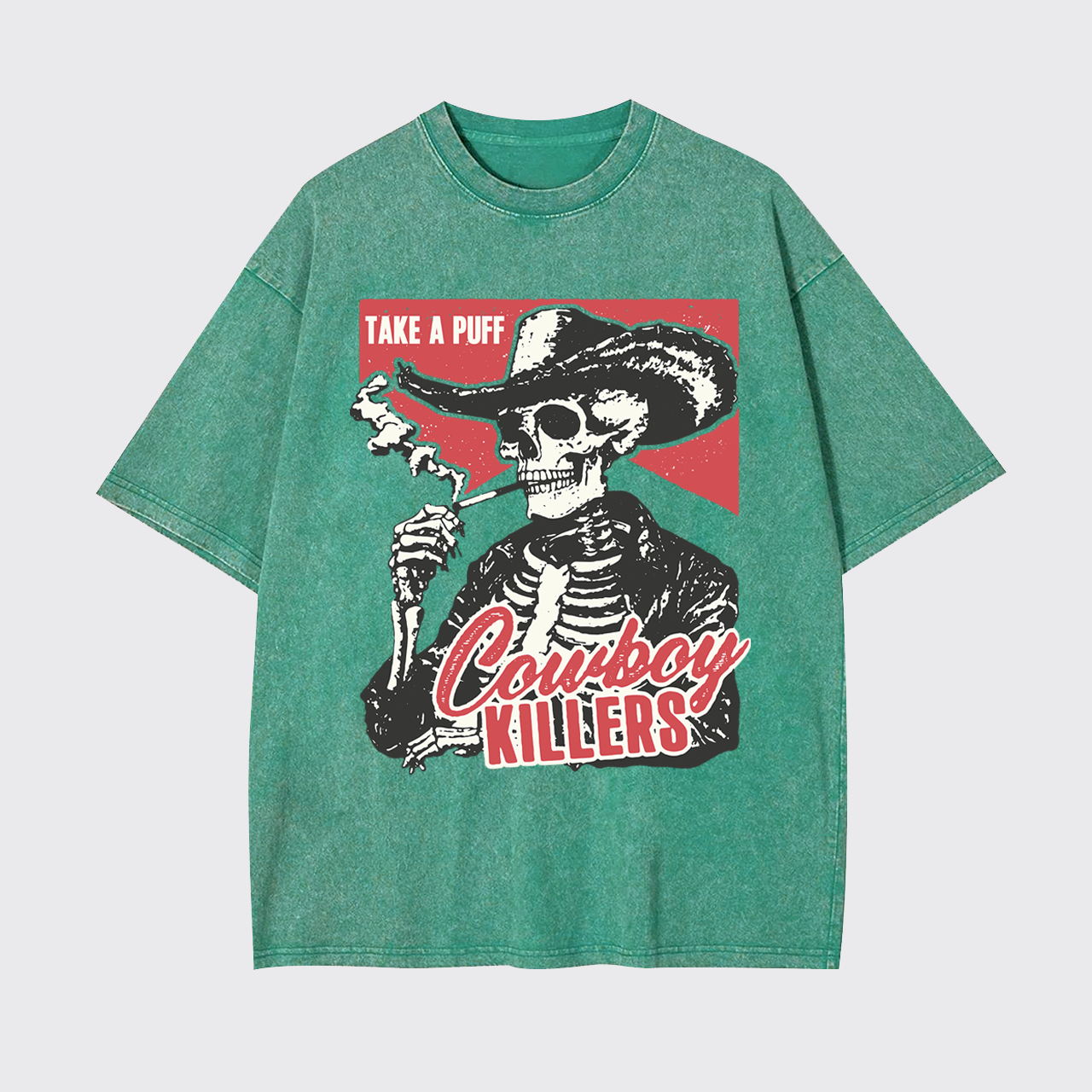 Smoking Skeleton Garment-dye Tees