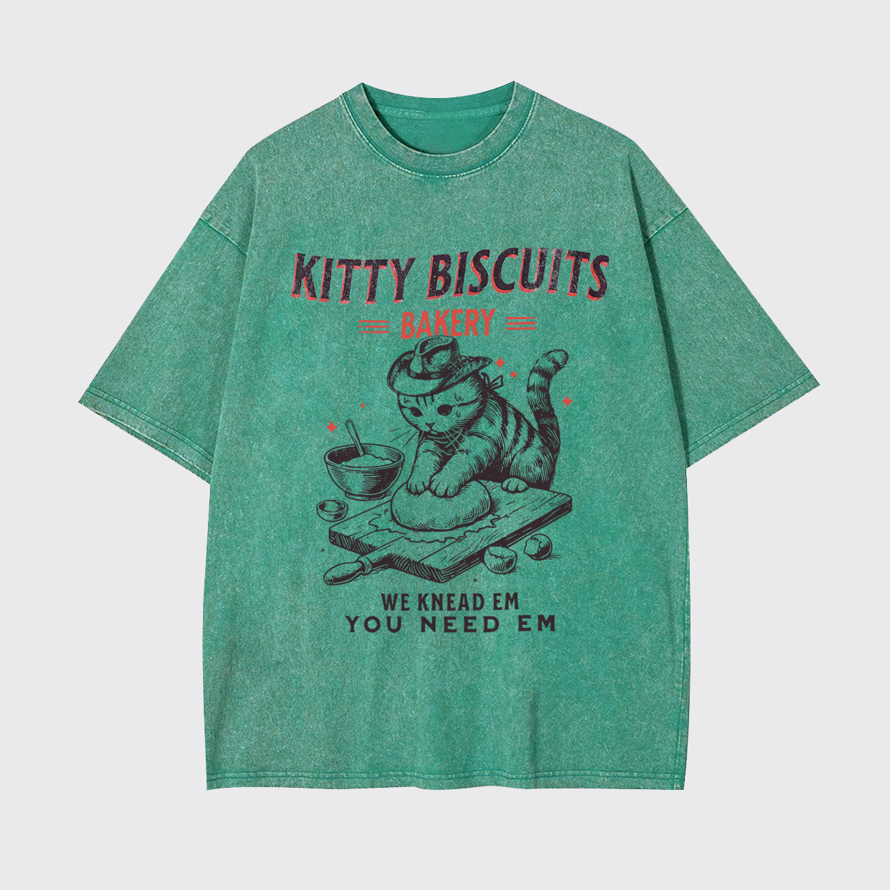 Funny Cat Biscuits Bakery Garment-dye Tees