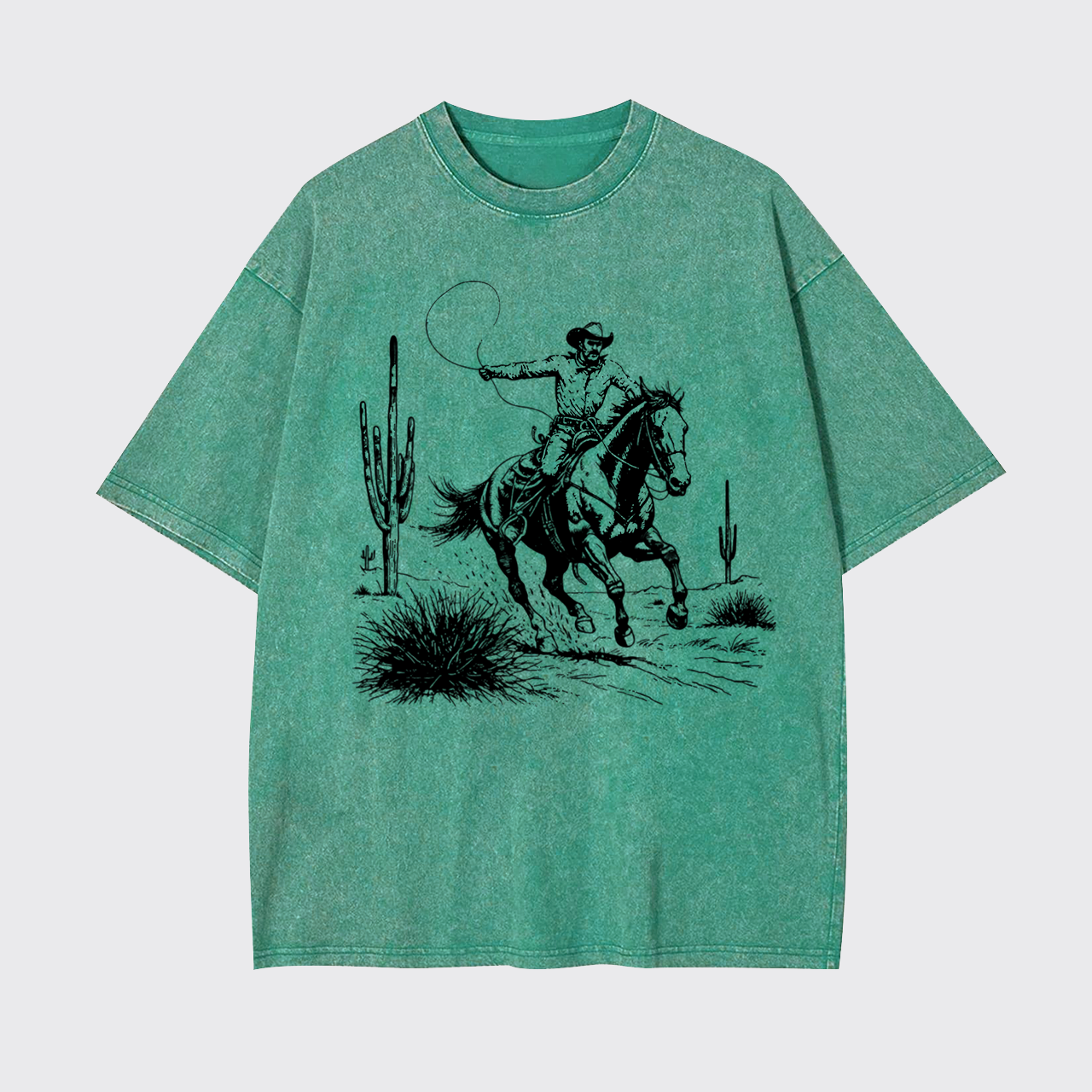 Western Cowboy Vintage 90s Grunge Rodeo Garment-dye Tees