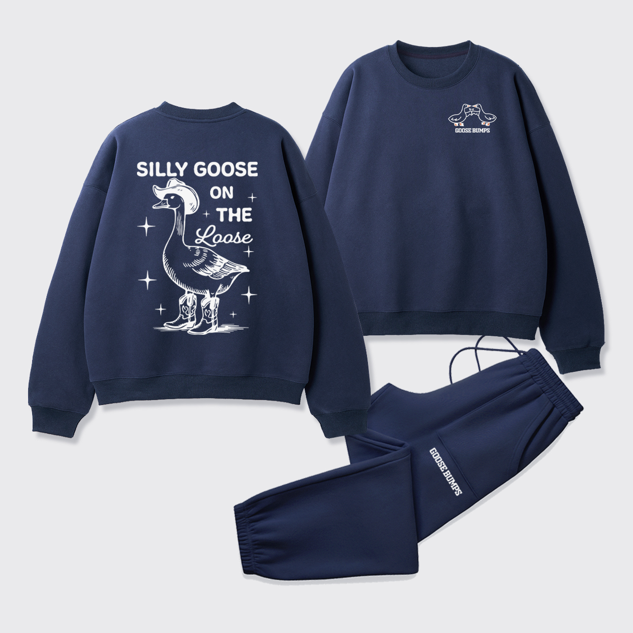 Silly Goose Fleece Sweatshirt Set