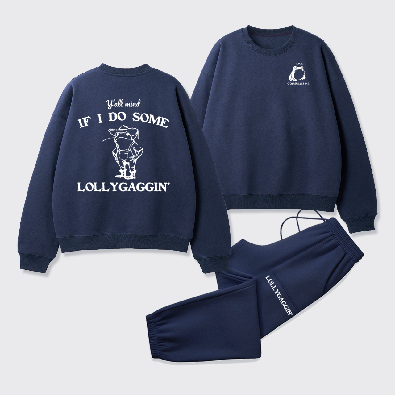 Rage Consumes Me Fleece Sweatshirt Set