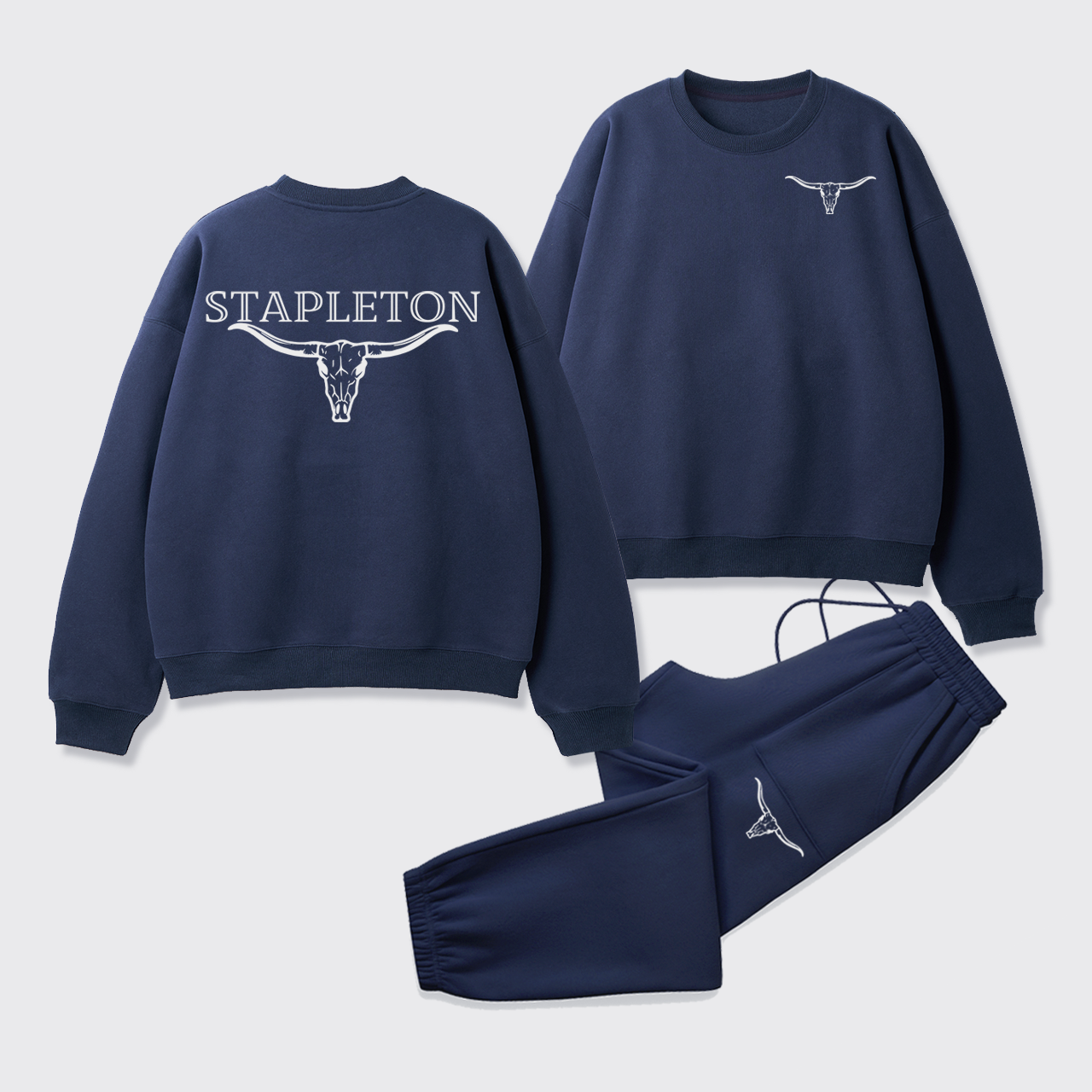 Cow Bull Fleece Sweatshirt Set