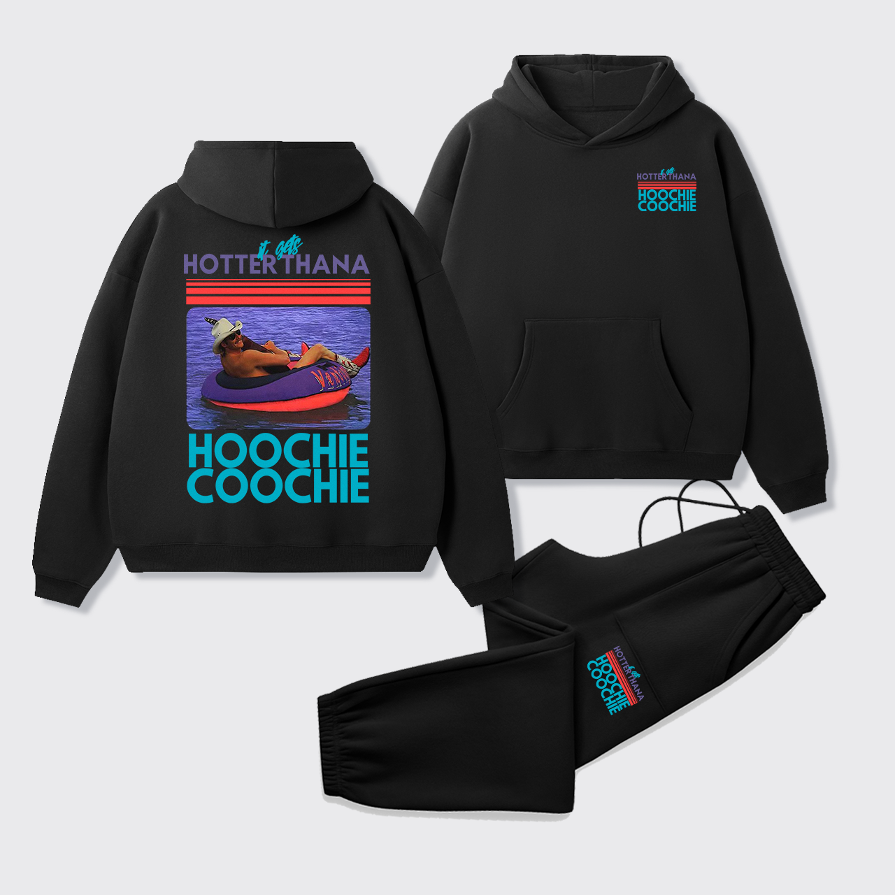 90s Country Music Fleece Hoodie Set