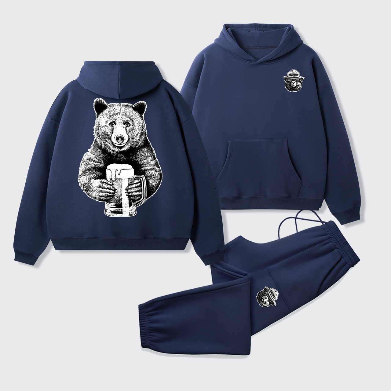 Smokey The Bear Fleece Hoodie Set