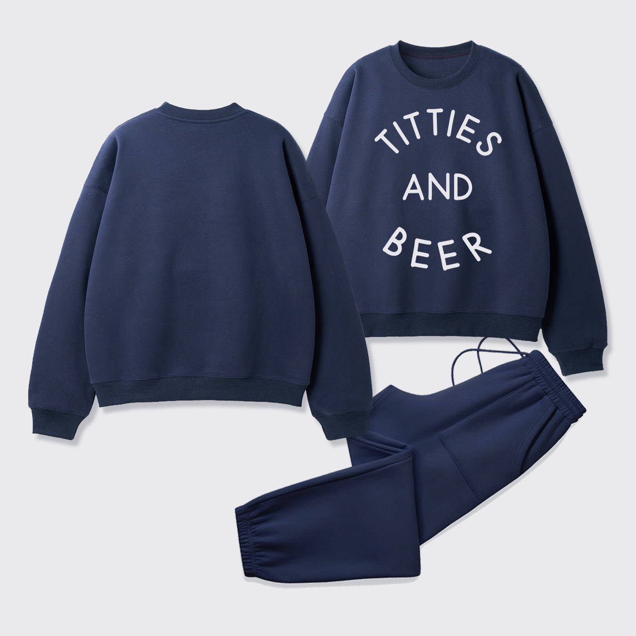 Country Music Titties And Beer Fleece Sweatshirt Set