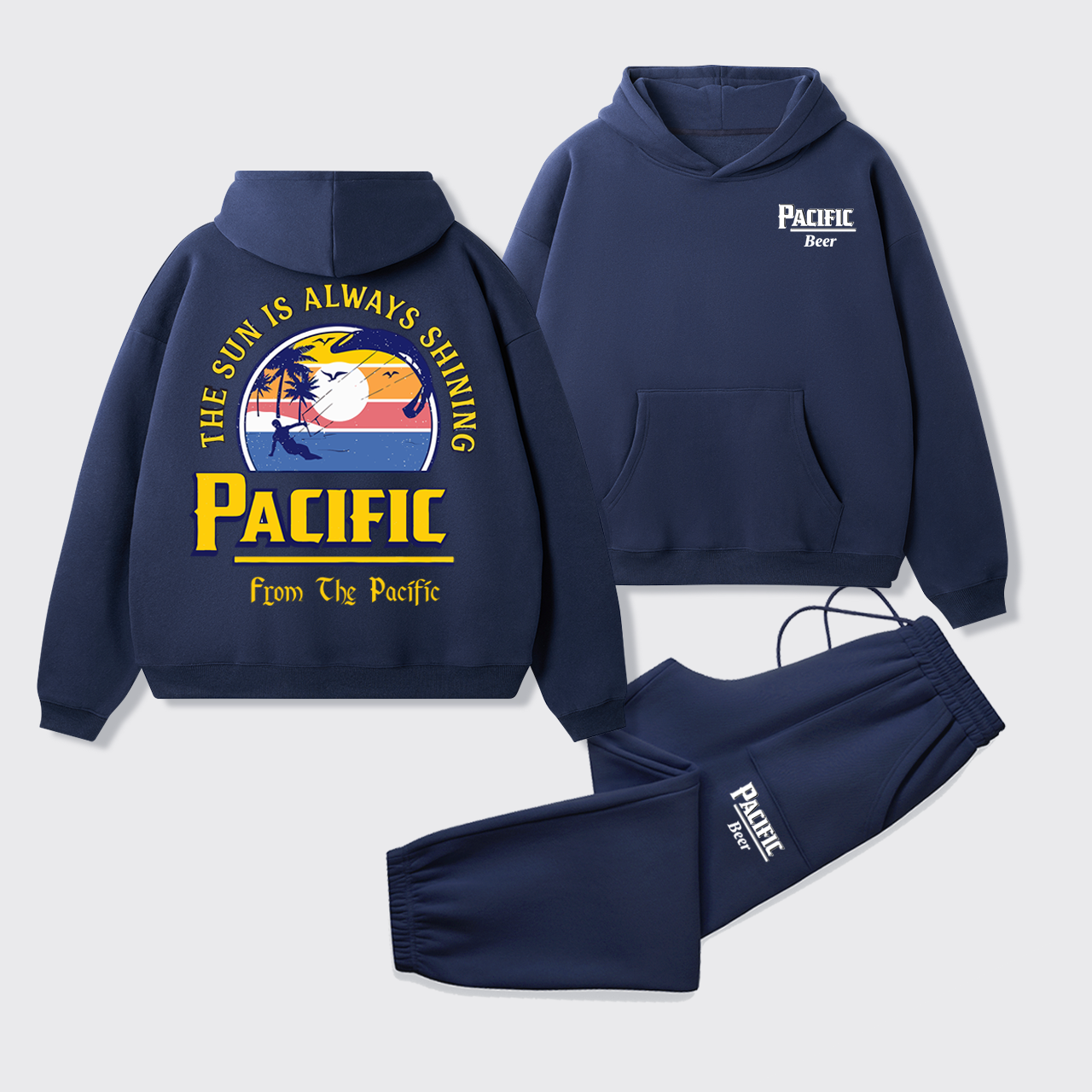 The Sun Always Shining Beer Fleece Hoodie Set