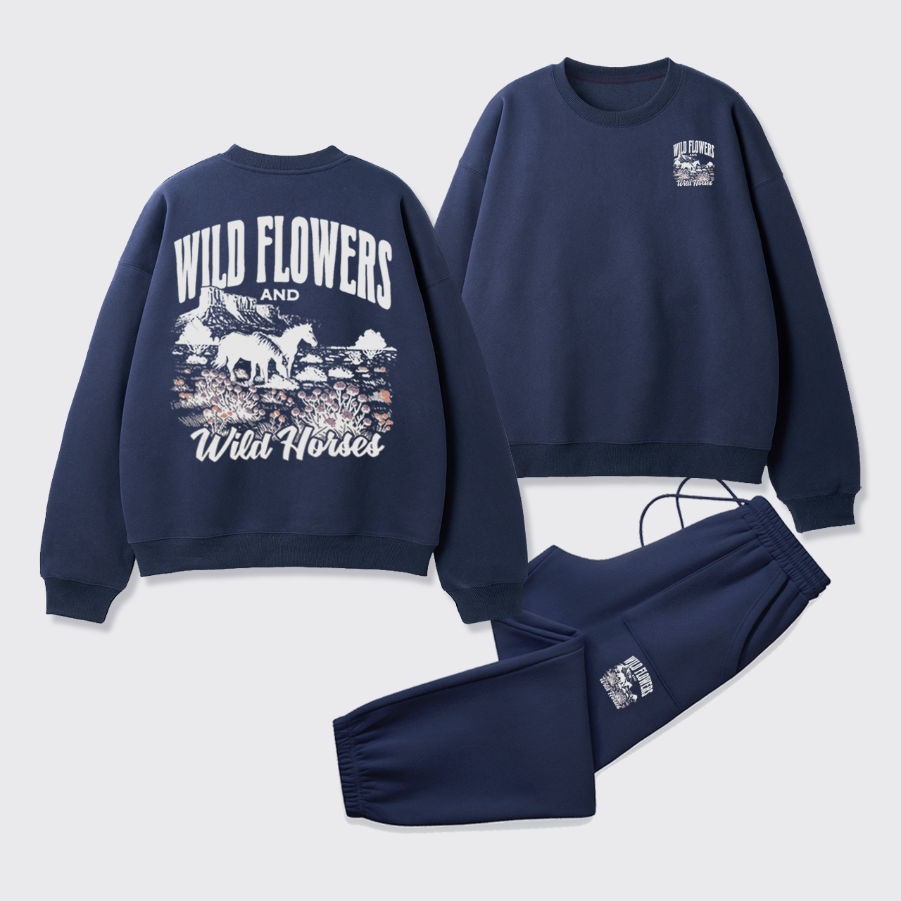 Western Stay Wild Fleece Sweatshirt Set