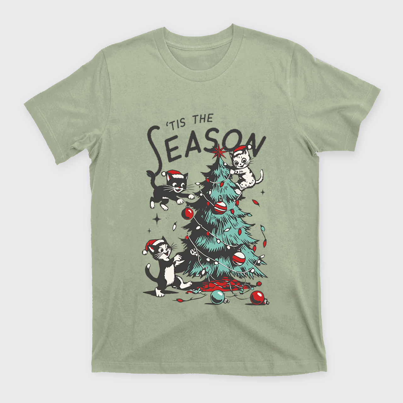 Cats Messing with Christmas Tree T-Shirts