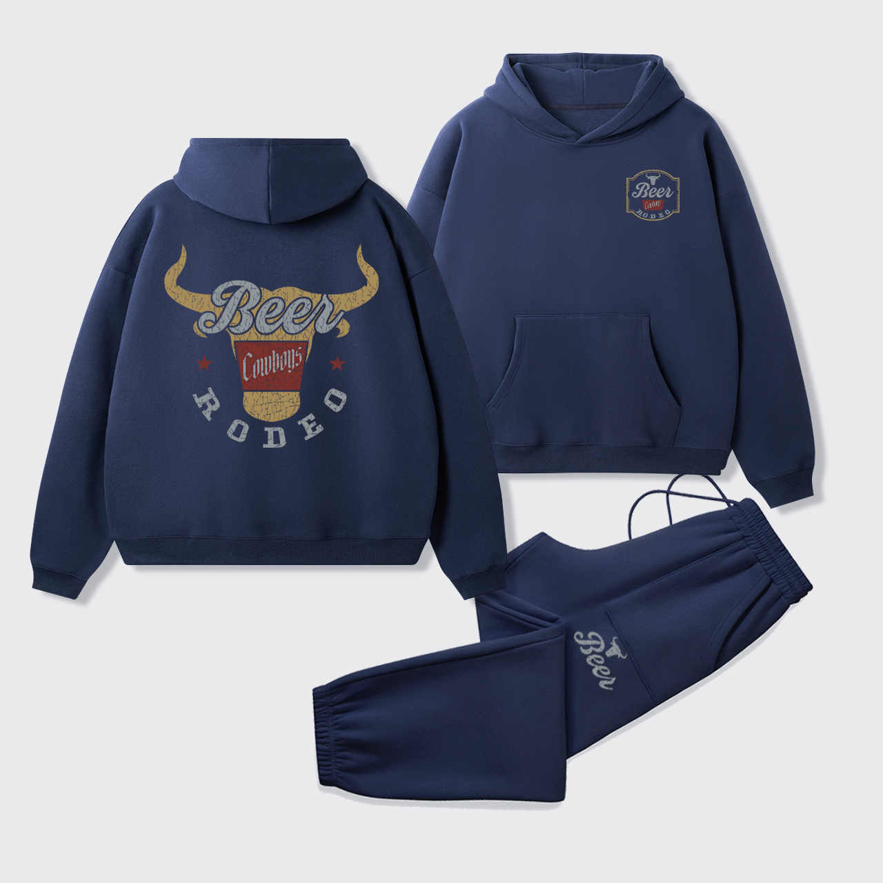 New Beer Rodeo Fleece Hoodie Set