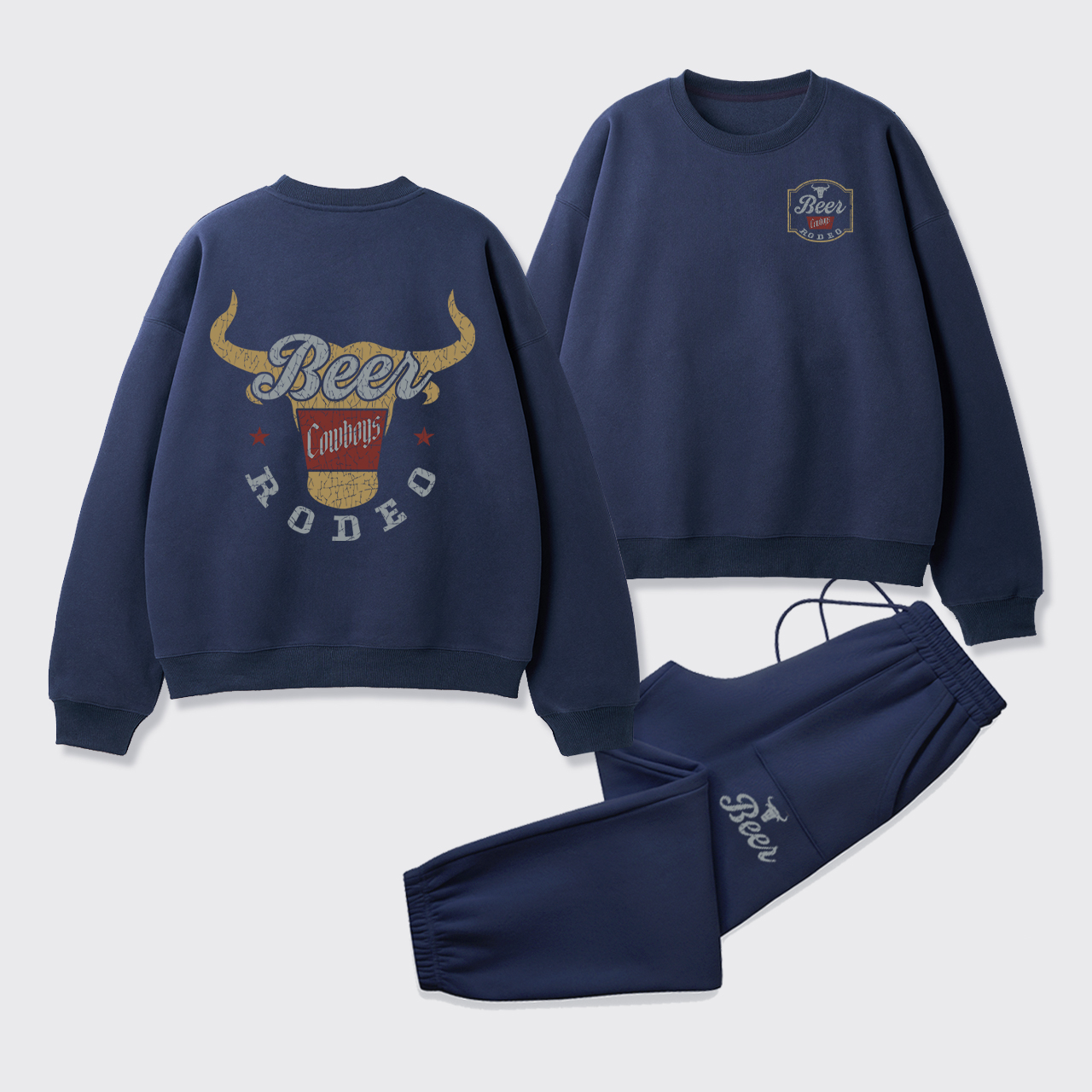 New Beer Rodeo Fleece Sweatshirt Set