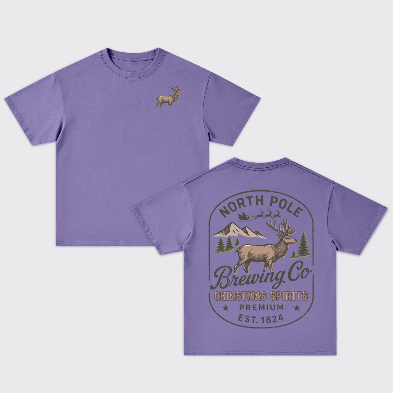 Reindeer Beer Christmas Oversize T-Shirts