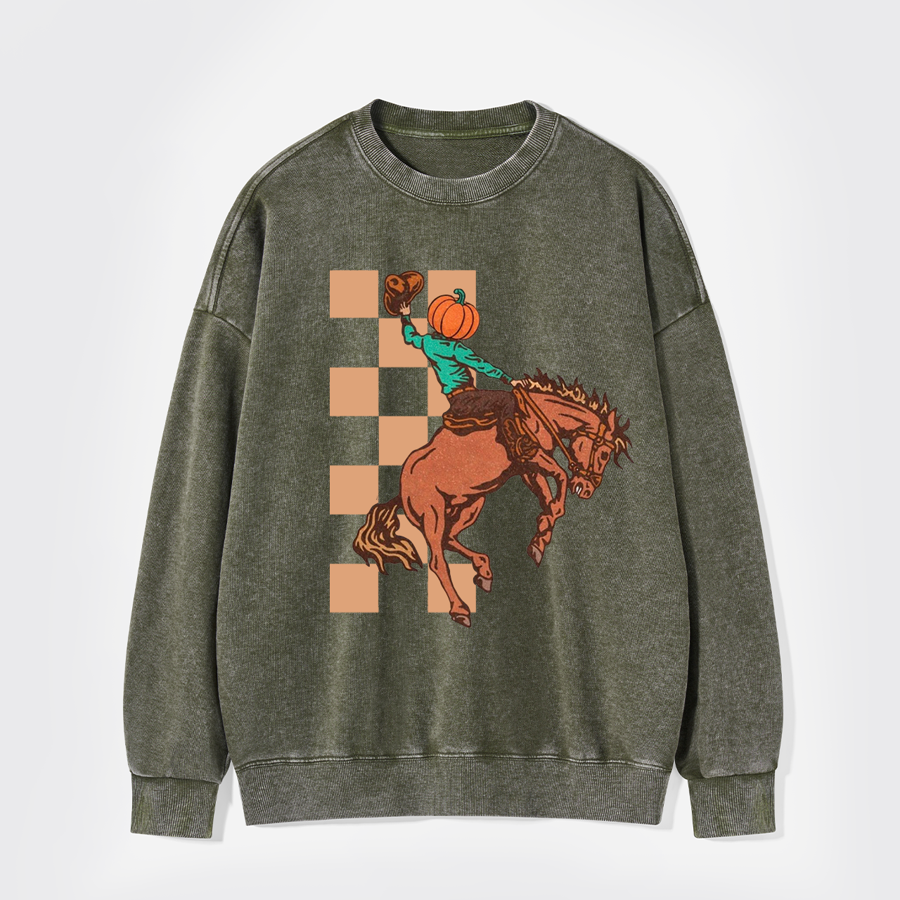 Halloween Cowboy Headless Horseman Washed Sweatshirts