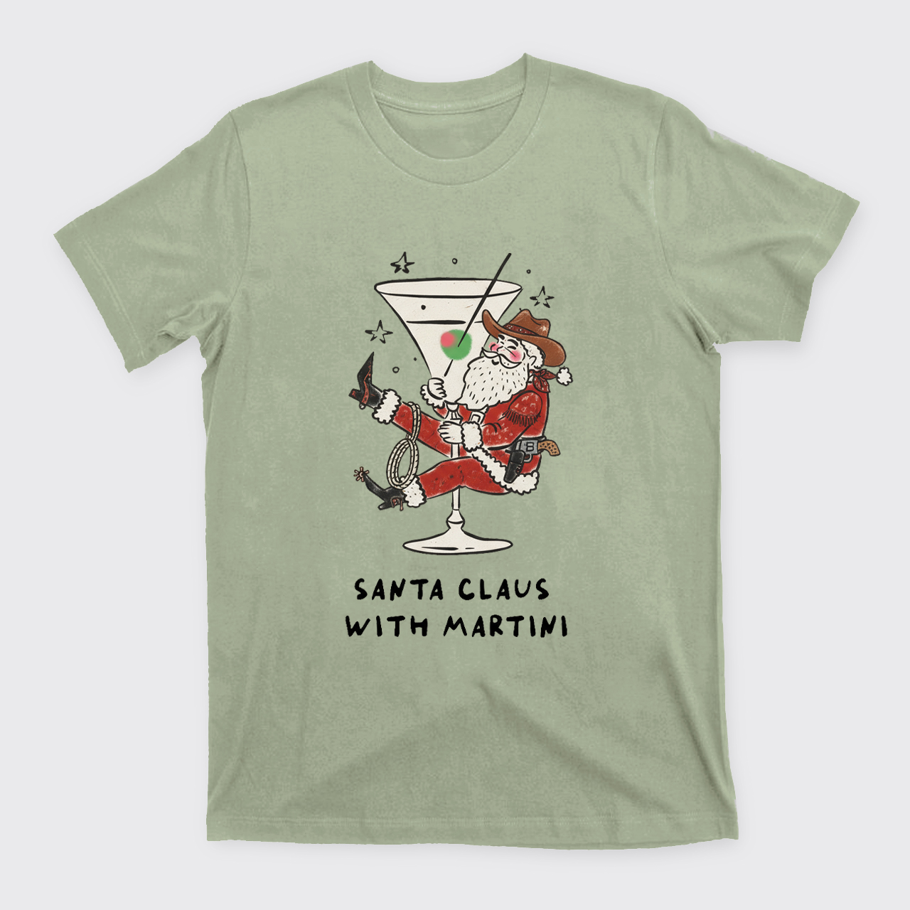 Santa Claus with Martini T-Shirts
